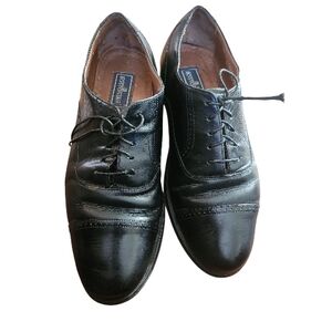 Bostonian #20350 Classic Black Leather Dress Shoes Almond Toe Size 9.5M
